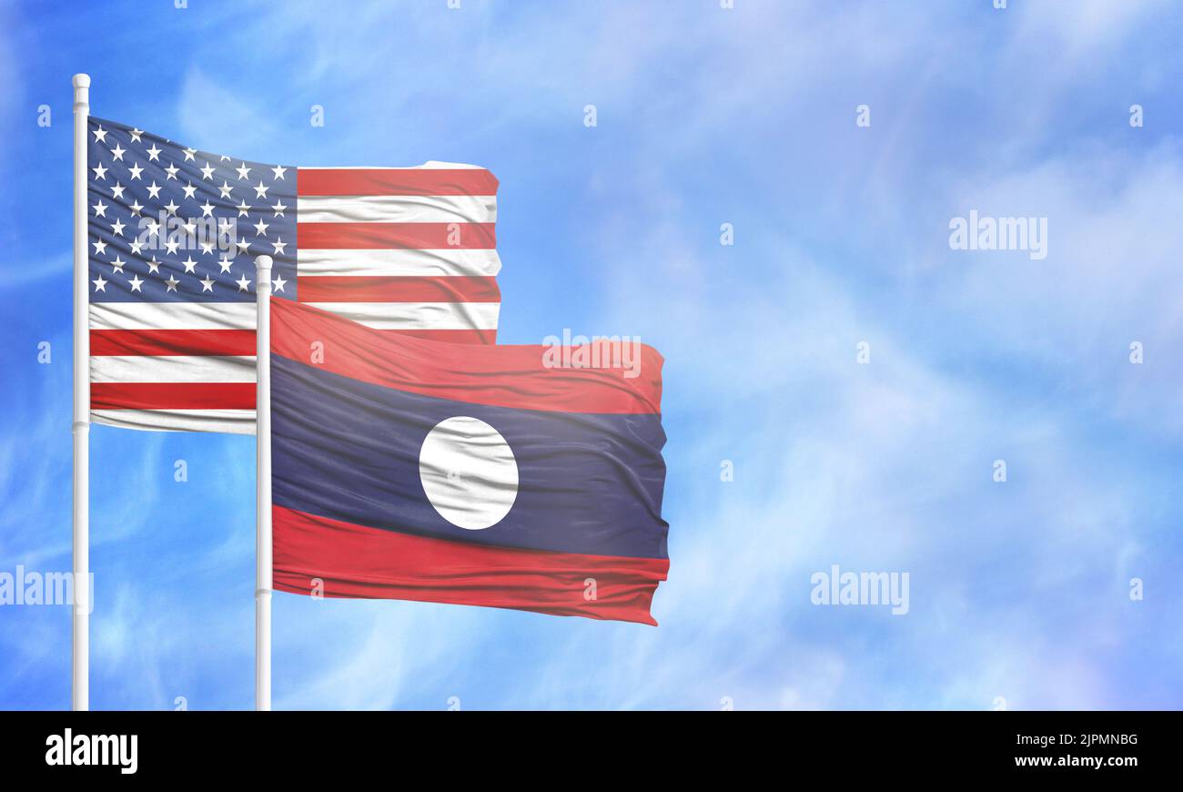 United states laos flag hi-res stock photography and images - Alamy