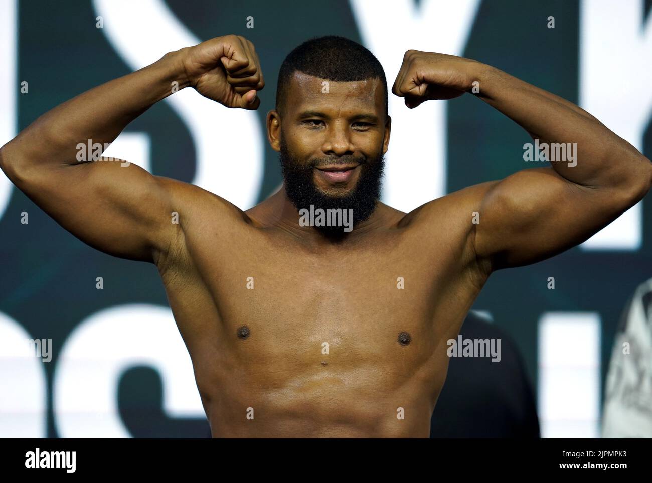 Badou Jack during the weigh in at the King Abdullah Sport City Stadium