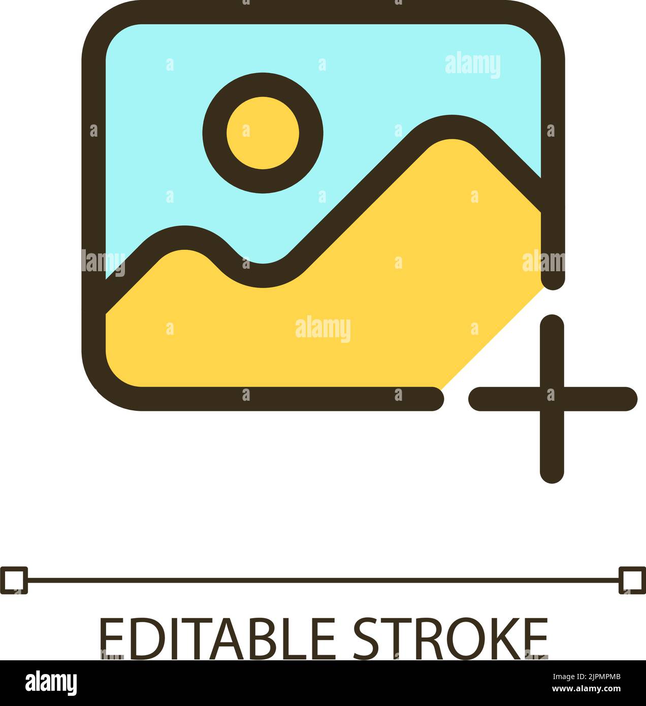 Add picture pixel perfect rgb color ui icon stock vector image art