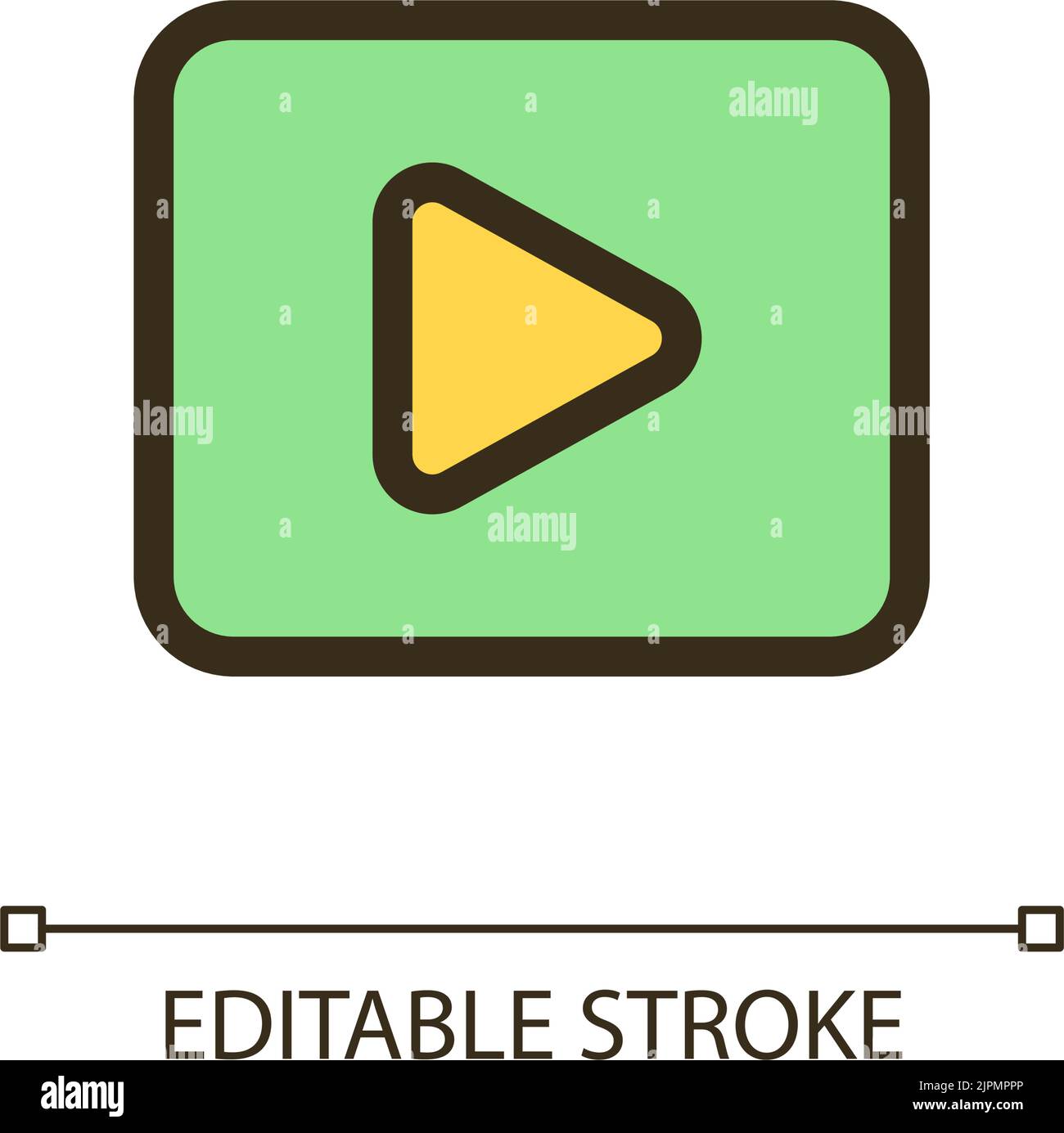Video pixel perfect RGB color ui icon Stock Vector