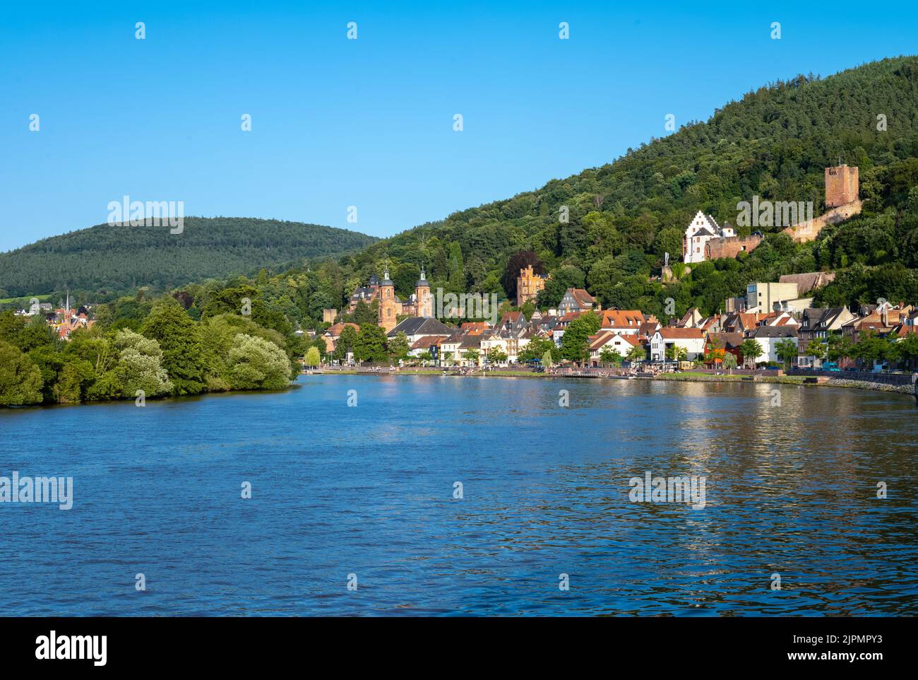 Germany, Miltenberg, the old town seen from the River Main Stock Photo