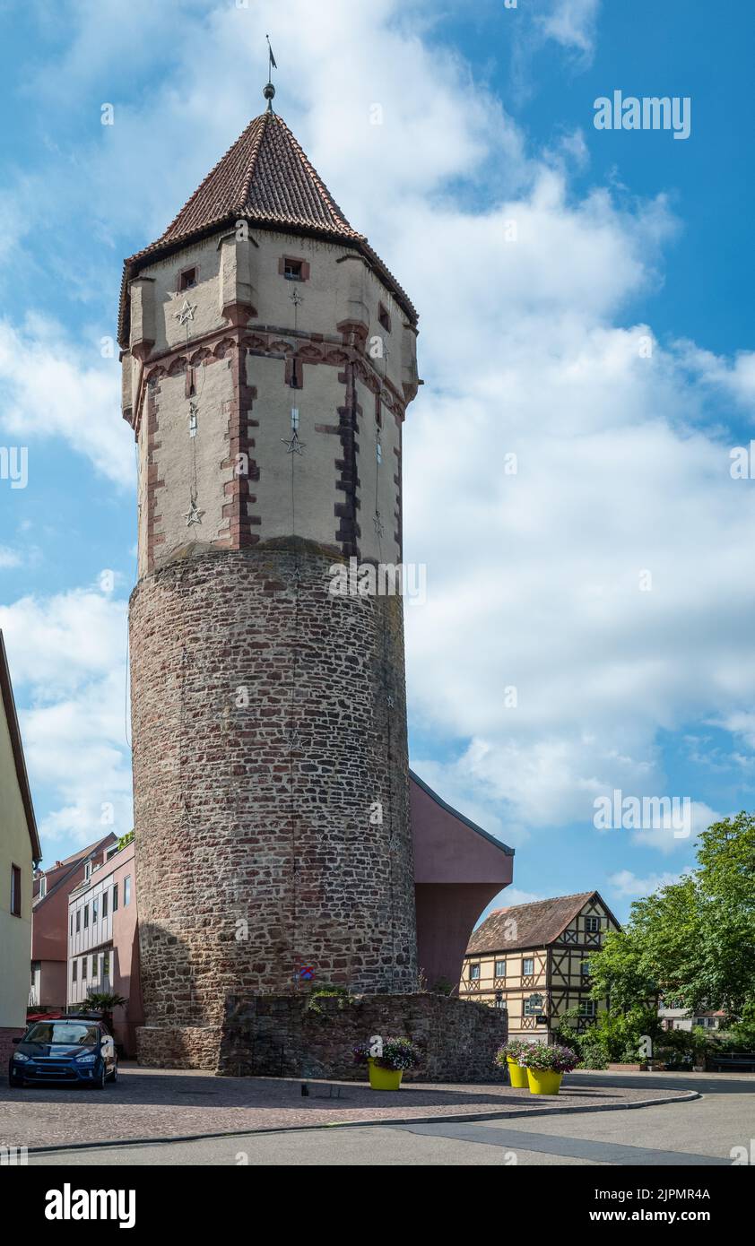 Germany, Wertheim, view of the Pointed tower Stock Photo
