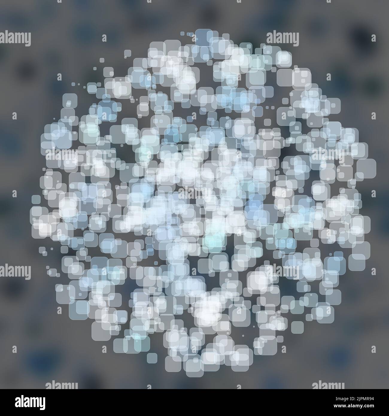 Abstract Geometric sphere of Many square glittering in space explosion ...