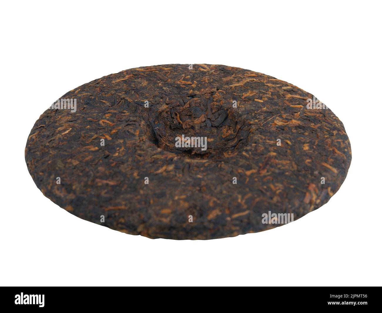 Puerh tea cake isolated on white background with clipping path Stock