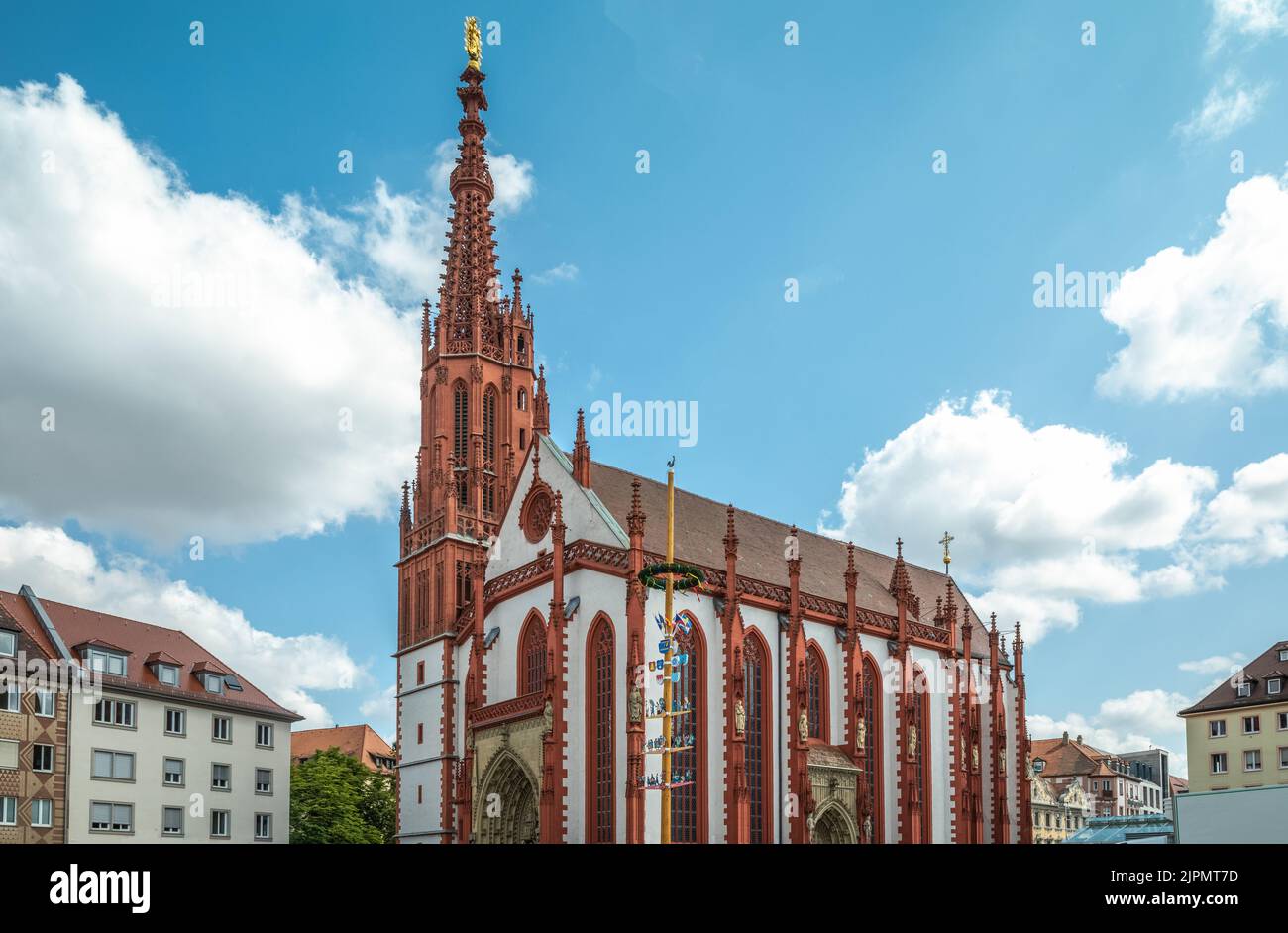 Wurzburg, Germany , the Marienkapelle Gothic Church (St. Mary's church) Stock Photo