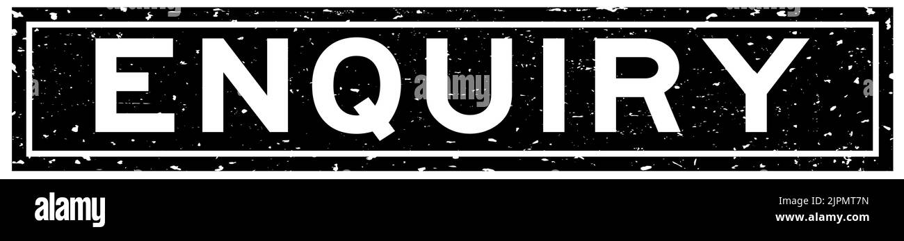 Grunge black enquiry word square rubber seal stamp on white background ...