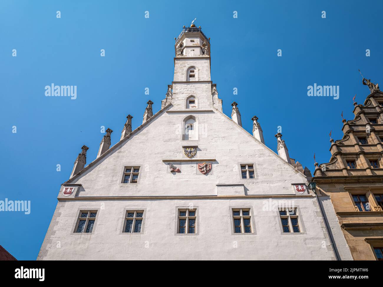 Germany, Rothenburg ob der Tauber, the facade of the Town Hall Stock Photo