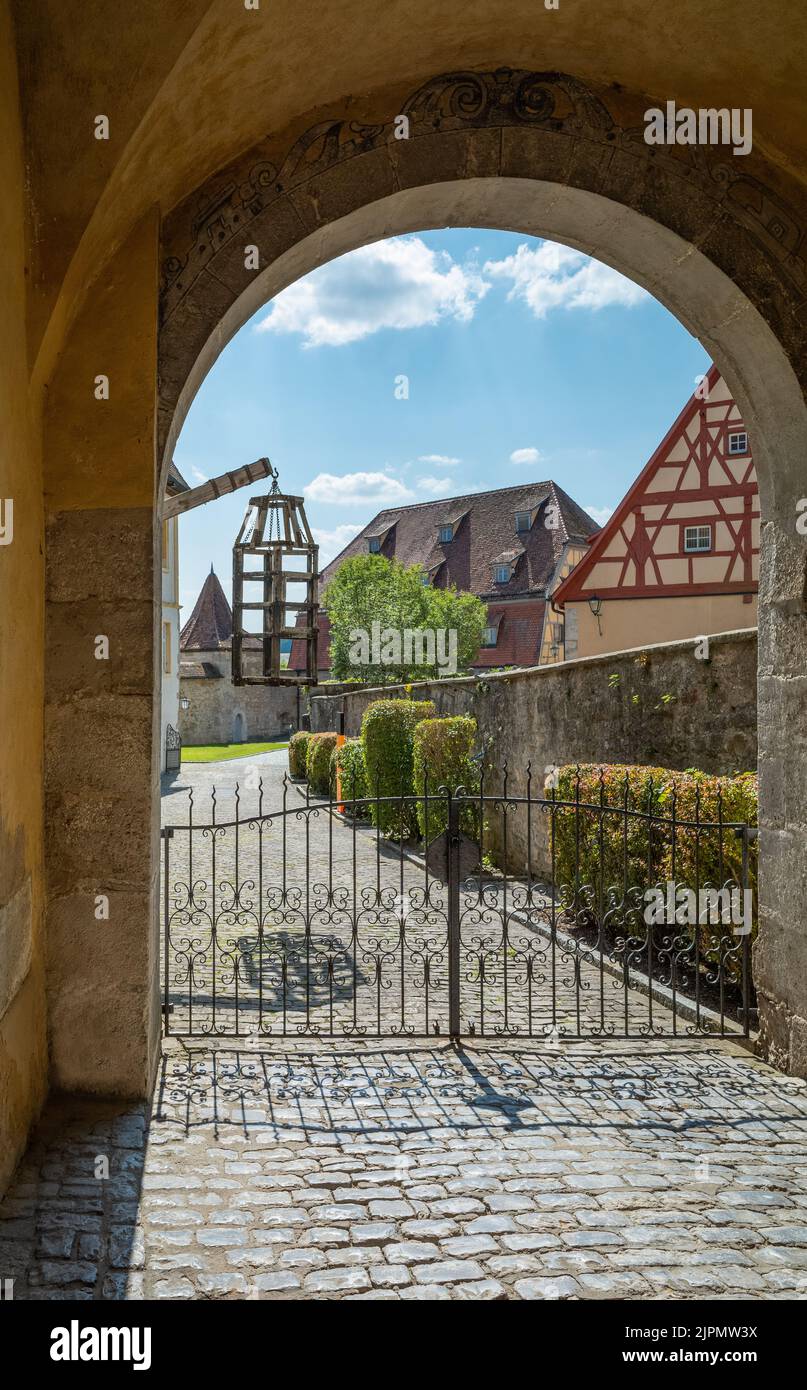 Germany, Rothenburg ob der Tauber, the entrance of the Museum of Medieval Crime and Justice Stock Photo