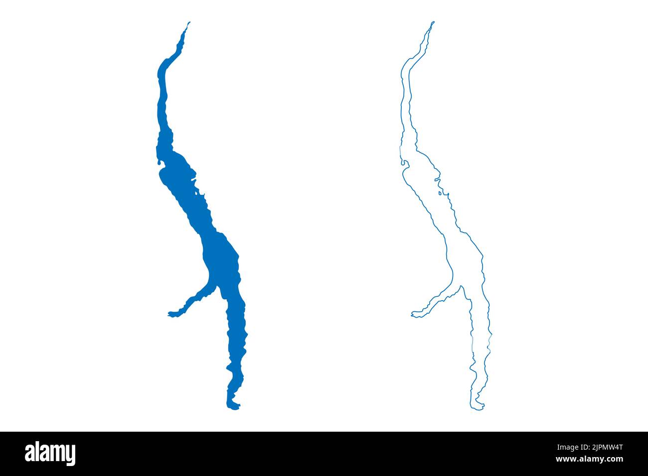 Lake Chilko (Canada, North America) map vector illustration, scribble