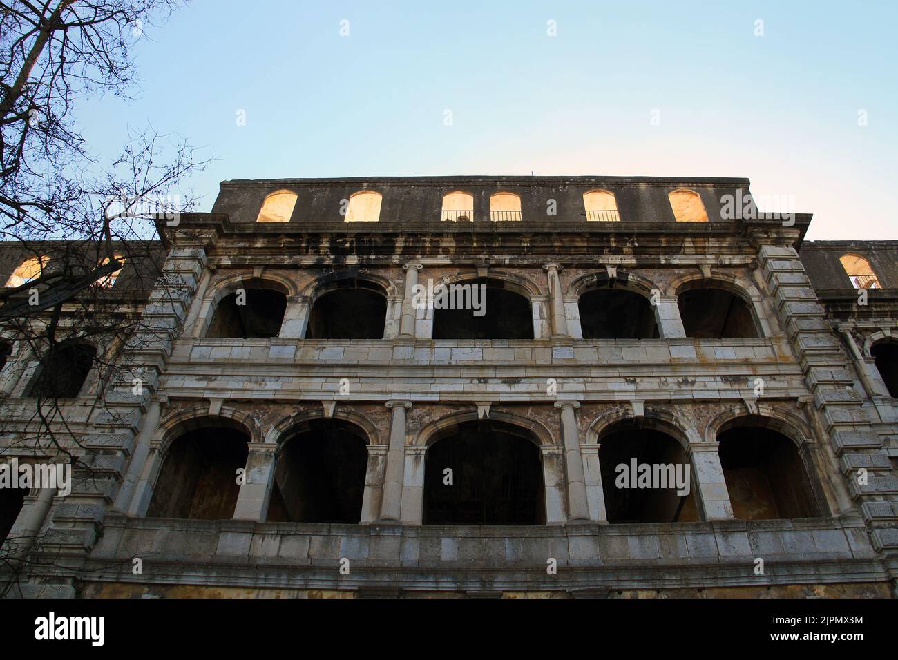 An old abandoned hotel in Sawfar, Lebanon. Stock Photo