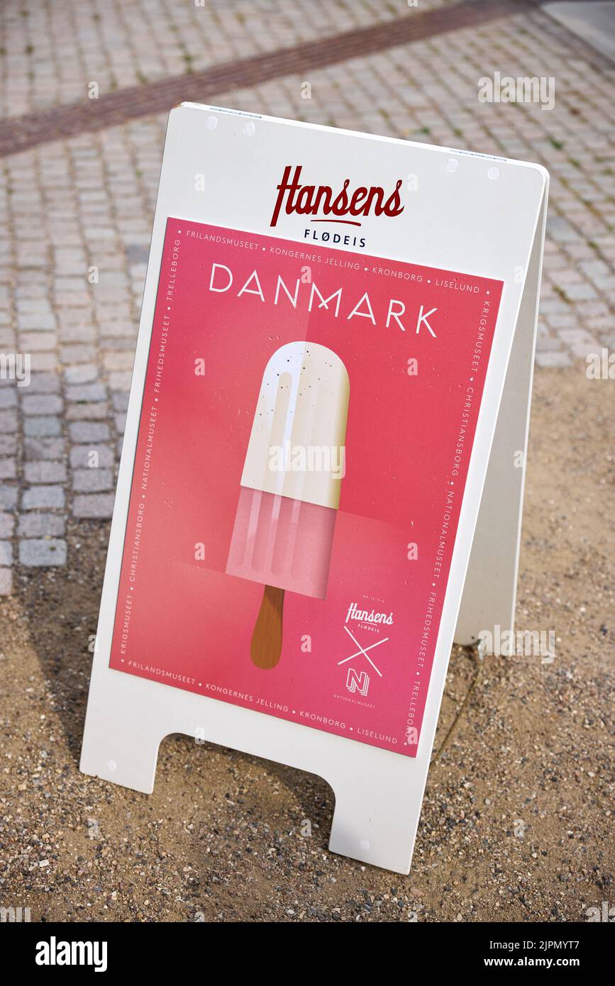 Hansens Flødeis ('Hansen's Ice Cream', Danish ice cream brand), sign Stock Photo