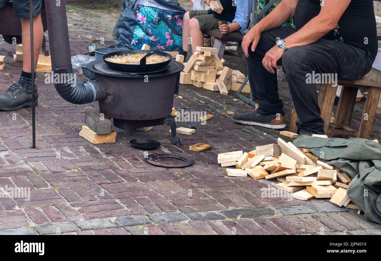 A group of people at the fish fry competition in Woudrichem, Netherlands Stock Photo