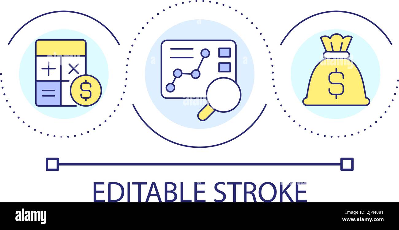 Analyse and calculate profit loop concept icon Stock Vector Image & Art ...