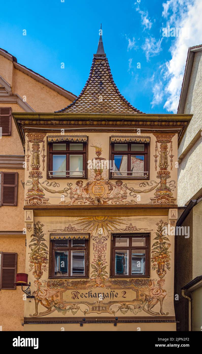 Building details in the old town of Tübingen. Baden Wuerttemberg, Germany, Europe Stock Photo