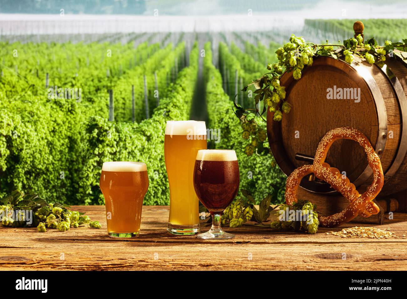 Vintage german beer garden hi-res stock photography and images - Alamy