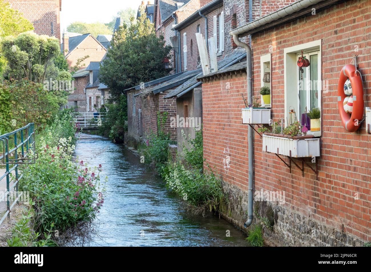 France, Seine-Maritime, Cote d'Albatre, Pays de Caux, Veules les Roses, labelled Les Plus Beaux Villages de France (The Most Beautiful Villages of Fra Stock Photo