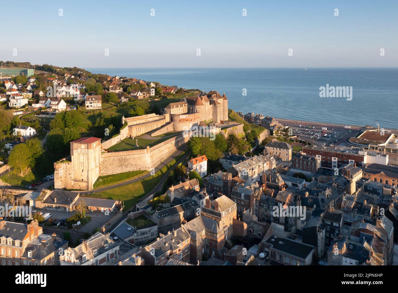 France, Seine-Maritime, Cote d'Albatre, Pays de Caux, Dieppe, Chateau de Dieppe, Dieppe castle and ramparts, castle that houses the Dieppe Museum of A Stock Photo