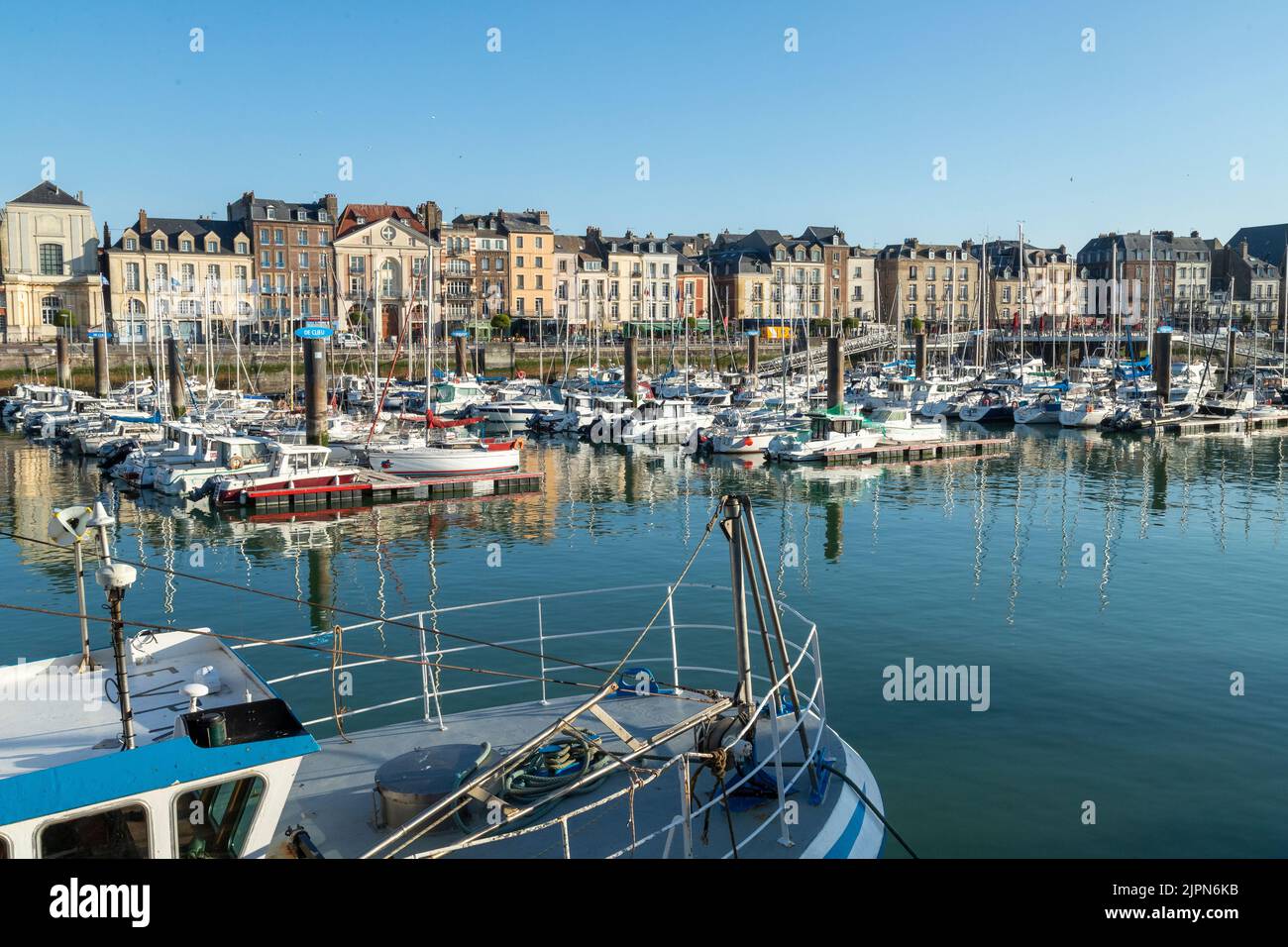 France, Seine-Maritime, Cote d'Albatre, Pays de Caux, Dieppe, the marina // France, Seine-Maritime (76), Côte d'Albatre, Pays de Caux, Dieppe, le port Stock Photo