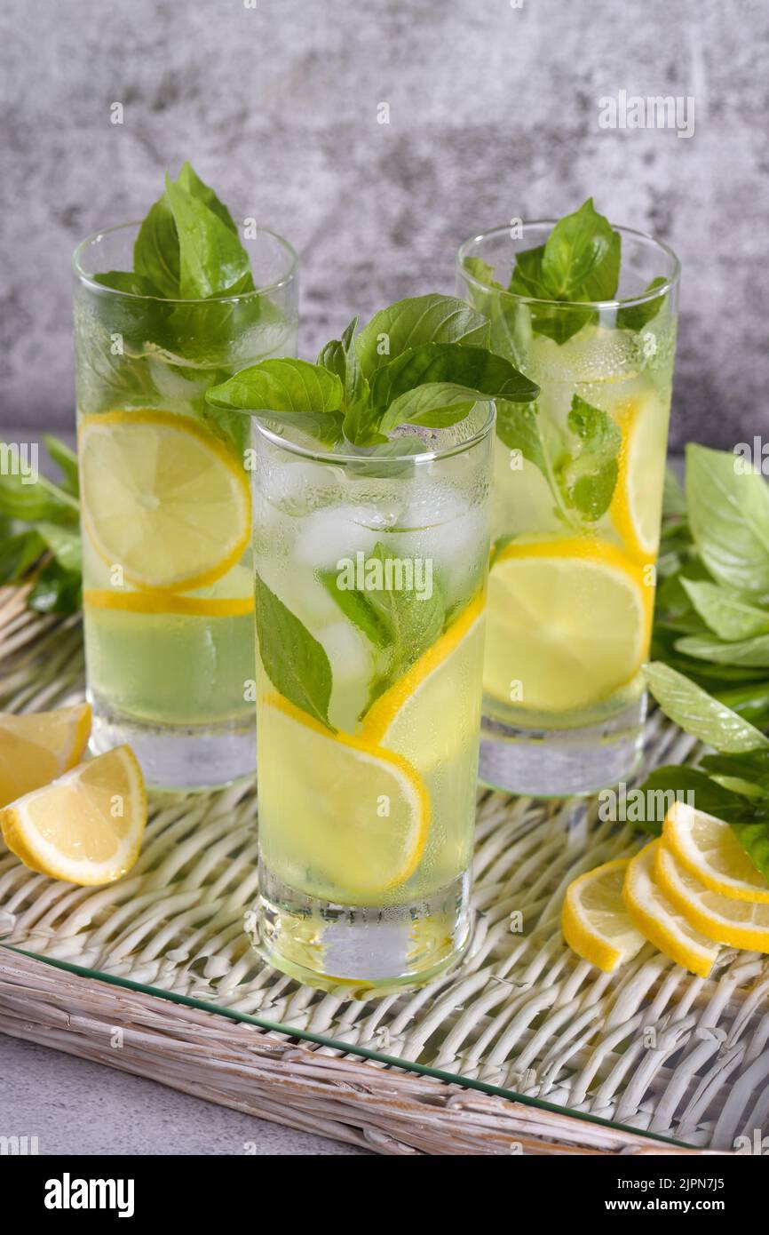 Basil Lemon Gin and Tonic, very light, incredibly refreshing cocktail