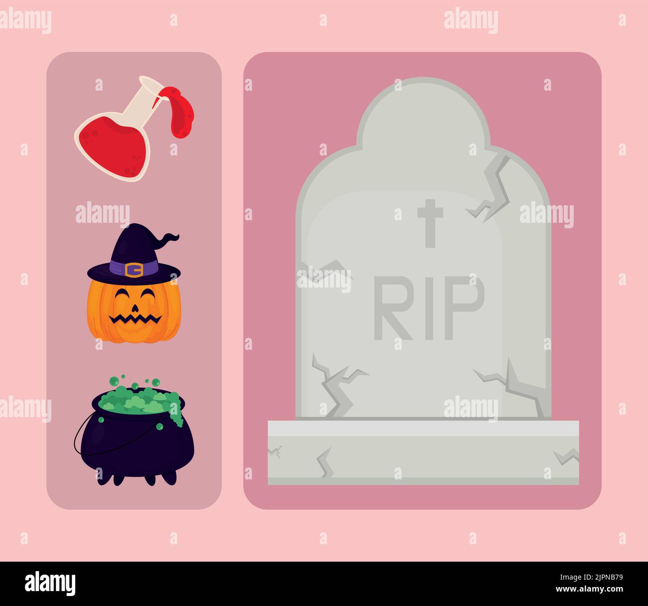 set of halloween miscellaneous Stock Vector