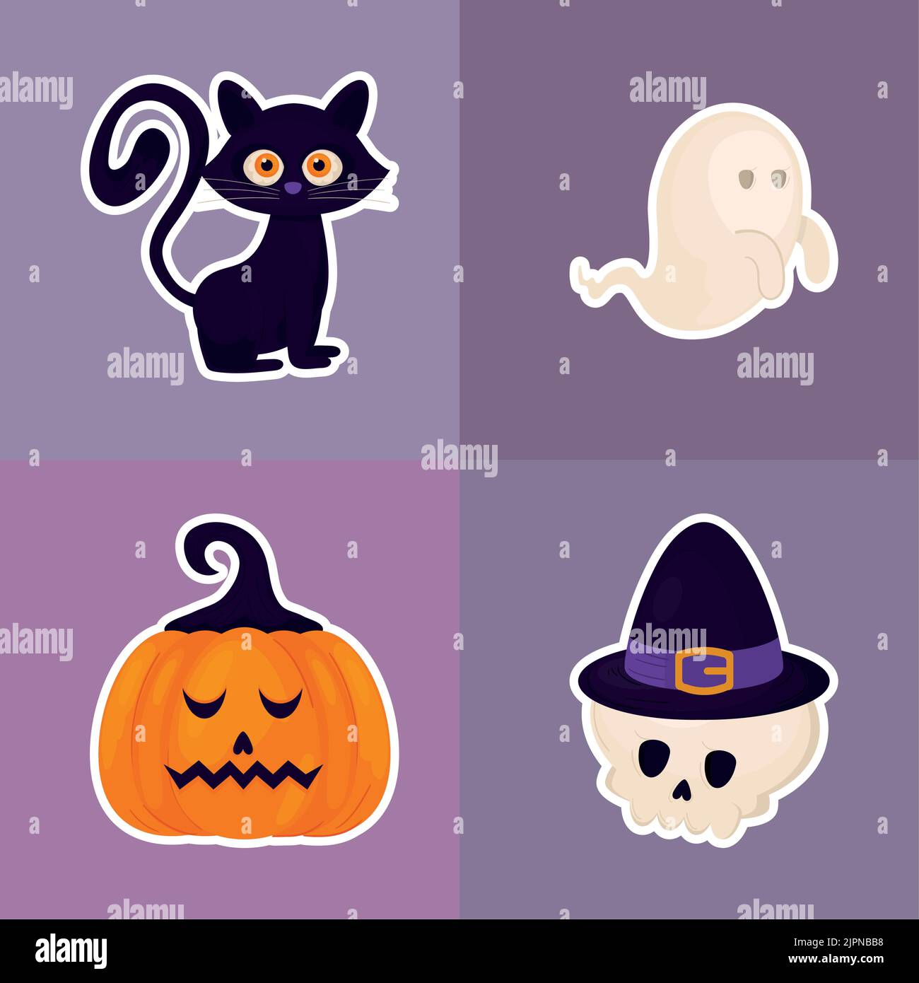 halloween miscellaneous sticker Stock Vector