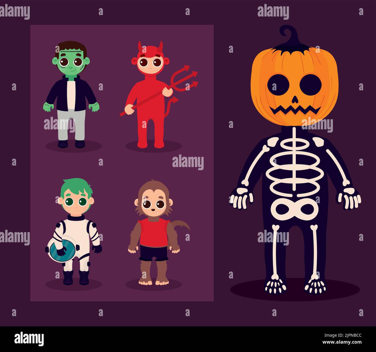 set of halloween characters Stock Vector Image & Art Alamy
