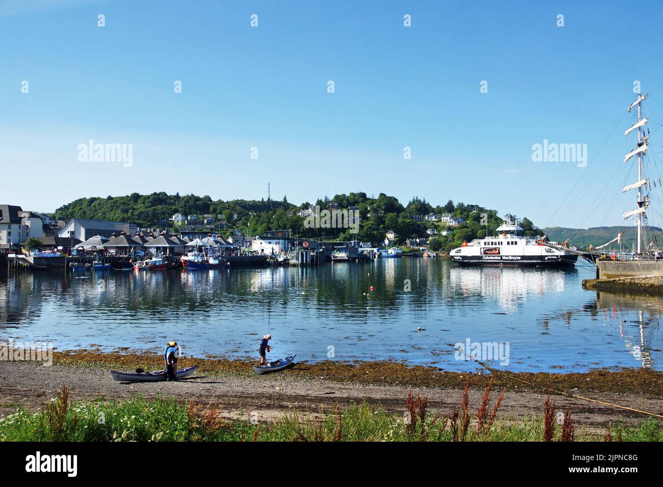Car ferry Loch Frisa approaching the terminal in Oban, Argyll and Bute