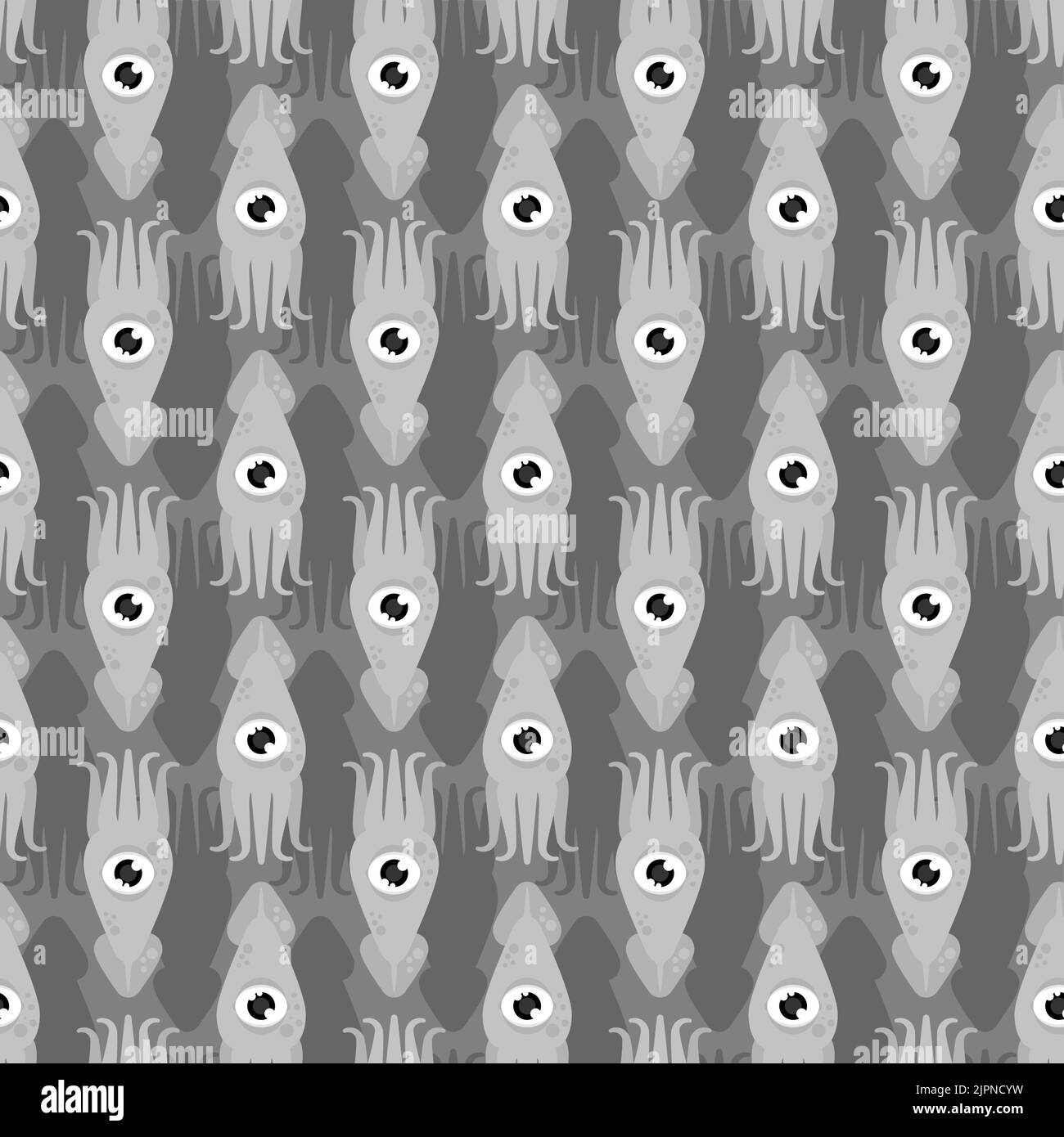 Squid pattern seamless. cephalopod marine animal background. Vector