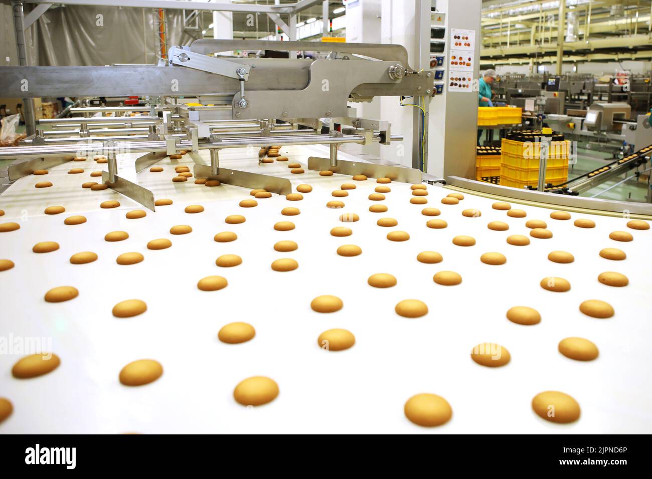 Controlling the work of huge conveyor machine producing spice cakes at the confectionary plant