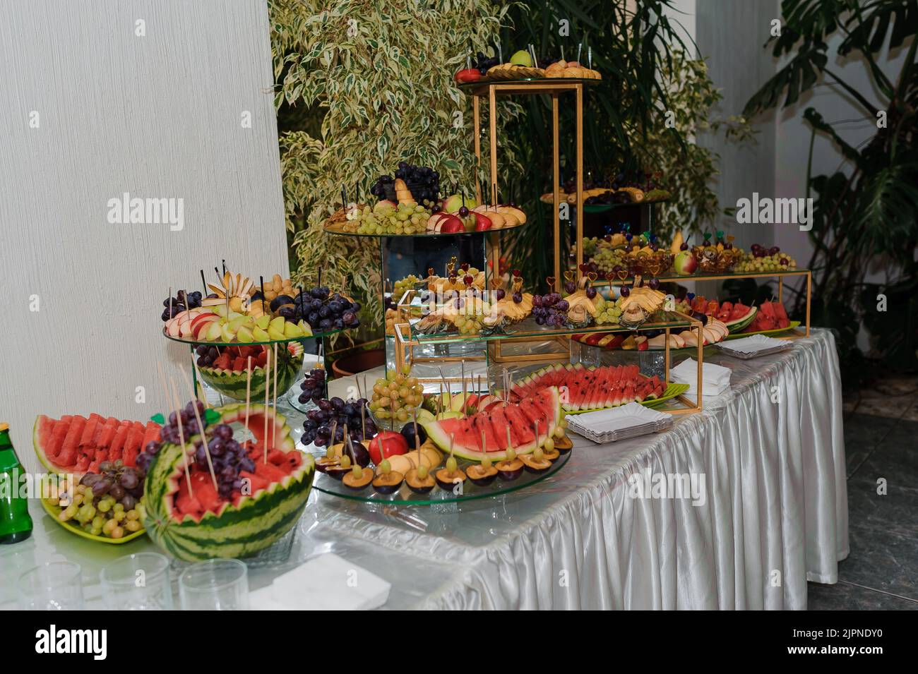 Watermelon at the wedding reception. fruit buffet Stock Photo