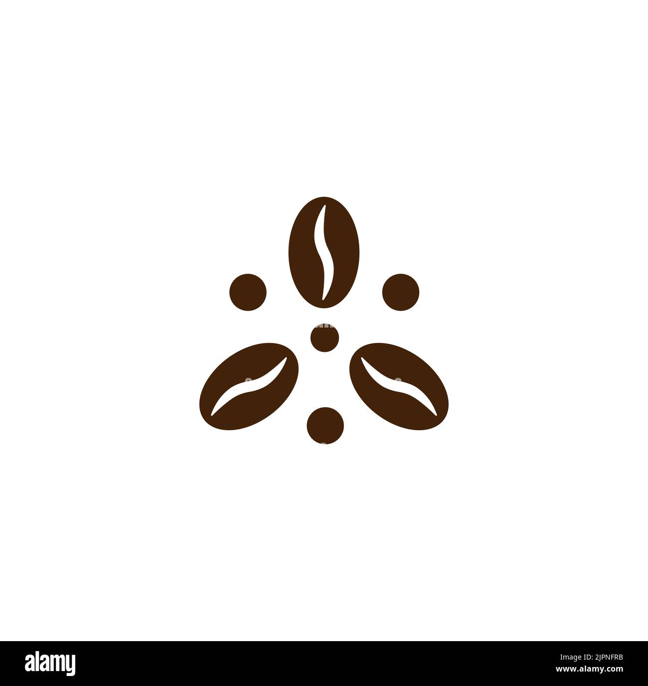 Coffee beans, abstract vector logo concept. Brown cocoa beans, circular emblem, isolated icon. Coffee logo template for coffee machine, coffeeshop and Stock Vector