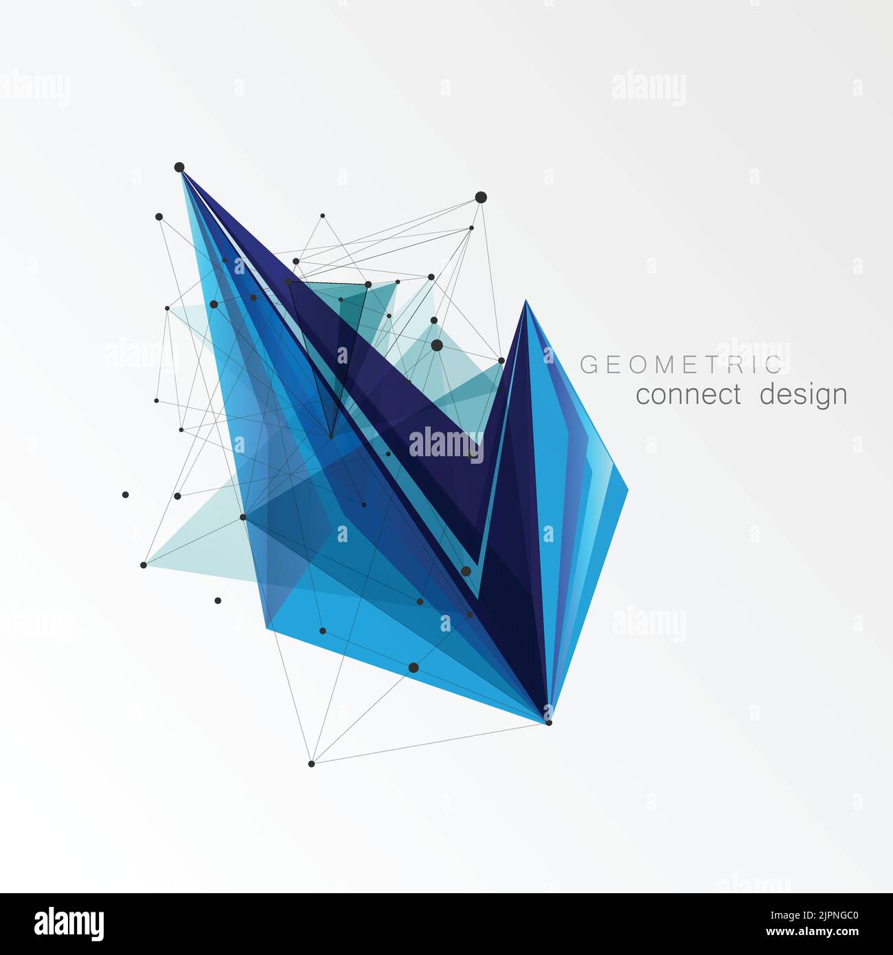 Triangle Abstract Shape. Design For Presentations of New Technologies and Artificial Intelligence Stock Vector