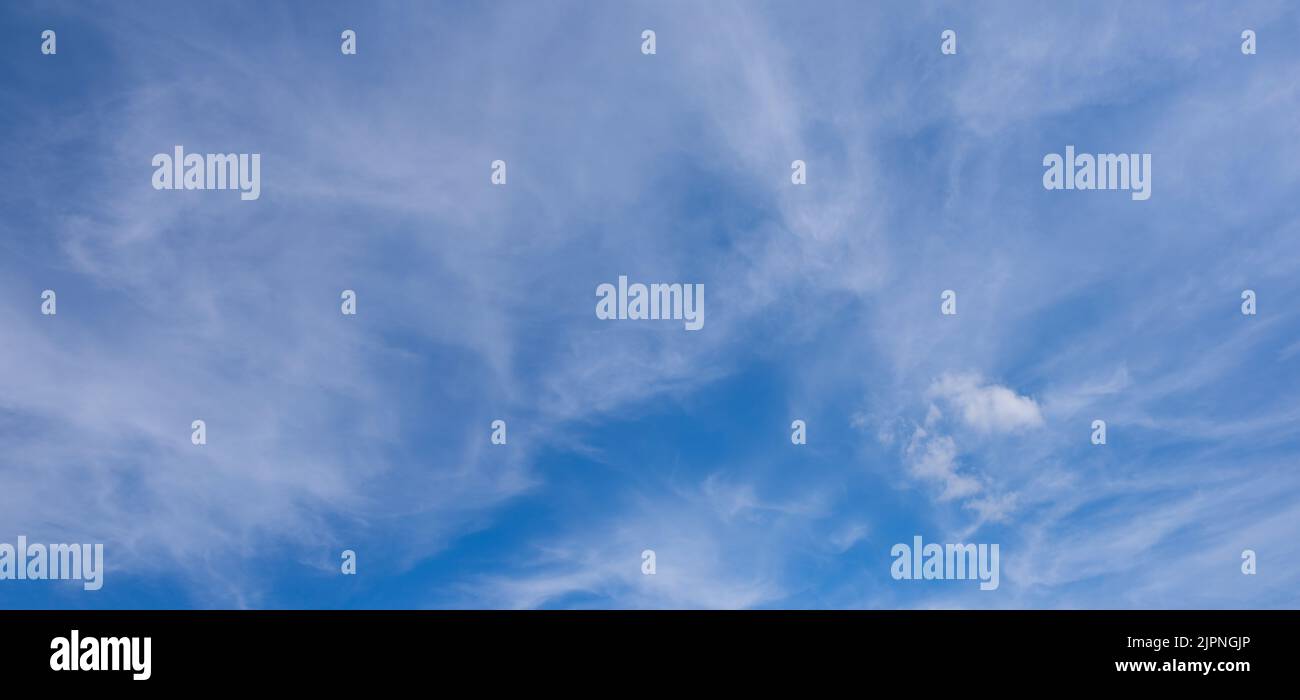 blue sky panorama background with tiny clouds Stock Photo - Alamy