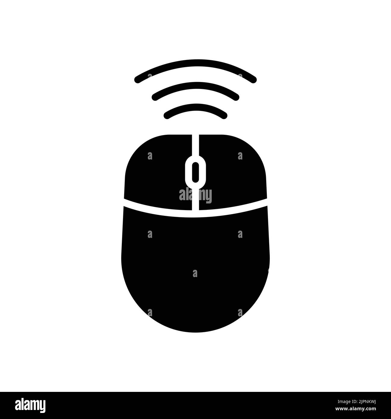 Computer mouse icon with signal. icon related to technology. smart device. Glyph icon style, solid. Simple design editable Stock Vector