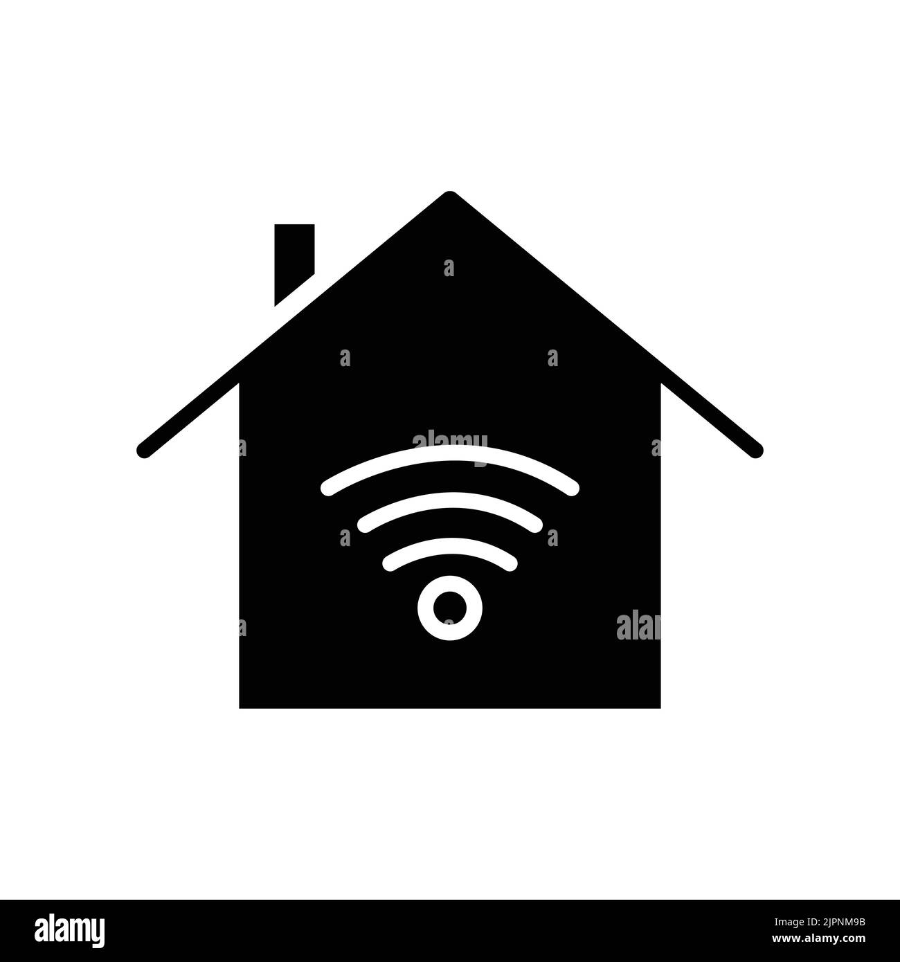 House icon with signal. icon related to technology. smart device. house device. Glyph icon style, solid. Simple design editable Stock Vector