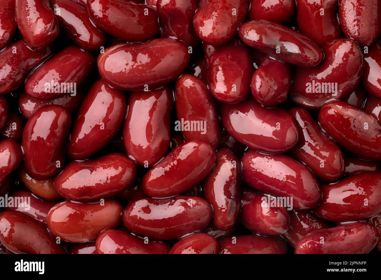 Preserved steamed kidney beans close up full frame as background Stock Photo