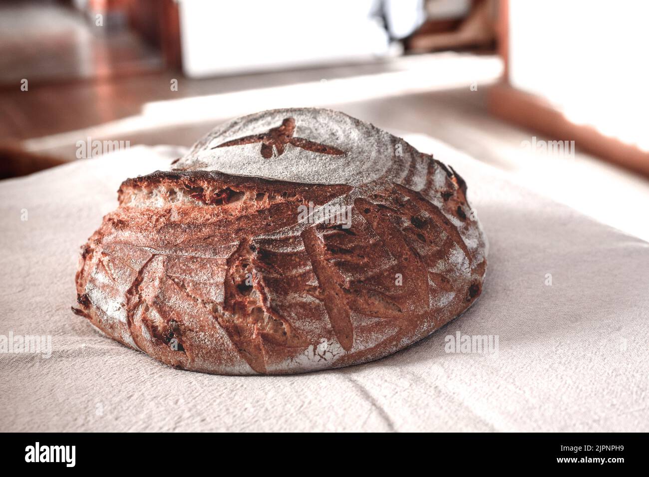 Traditional sourdough bread, closeup view Stock Photo Alamy
