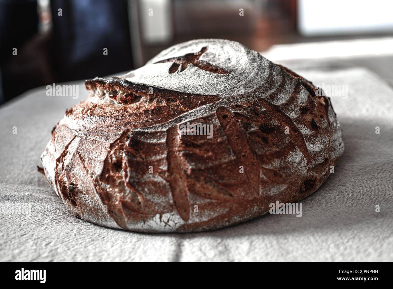 Traditional sourdough bread, closeup view Stock Photo Alamy