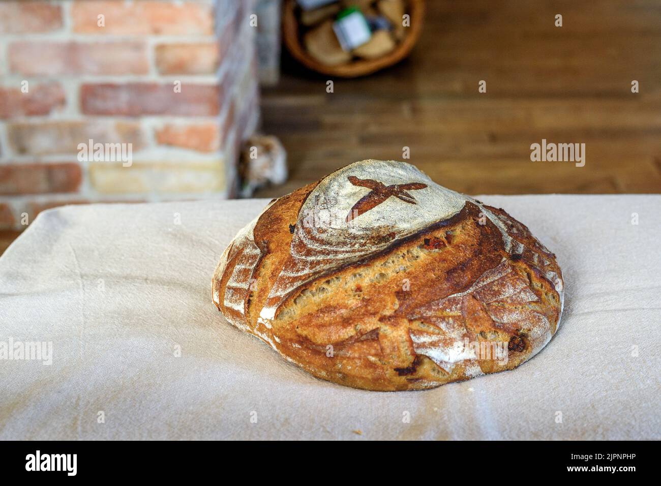 Traditional sourdough bread, closeup view Stock Photo Alamy