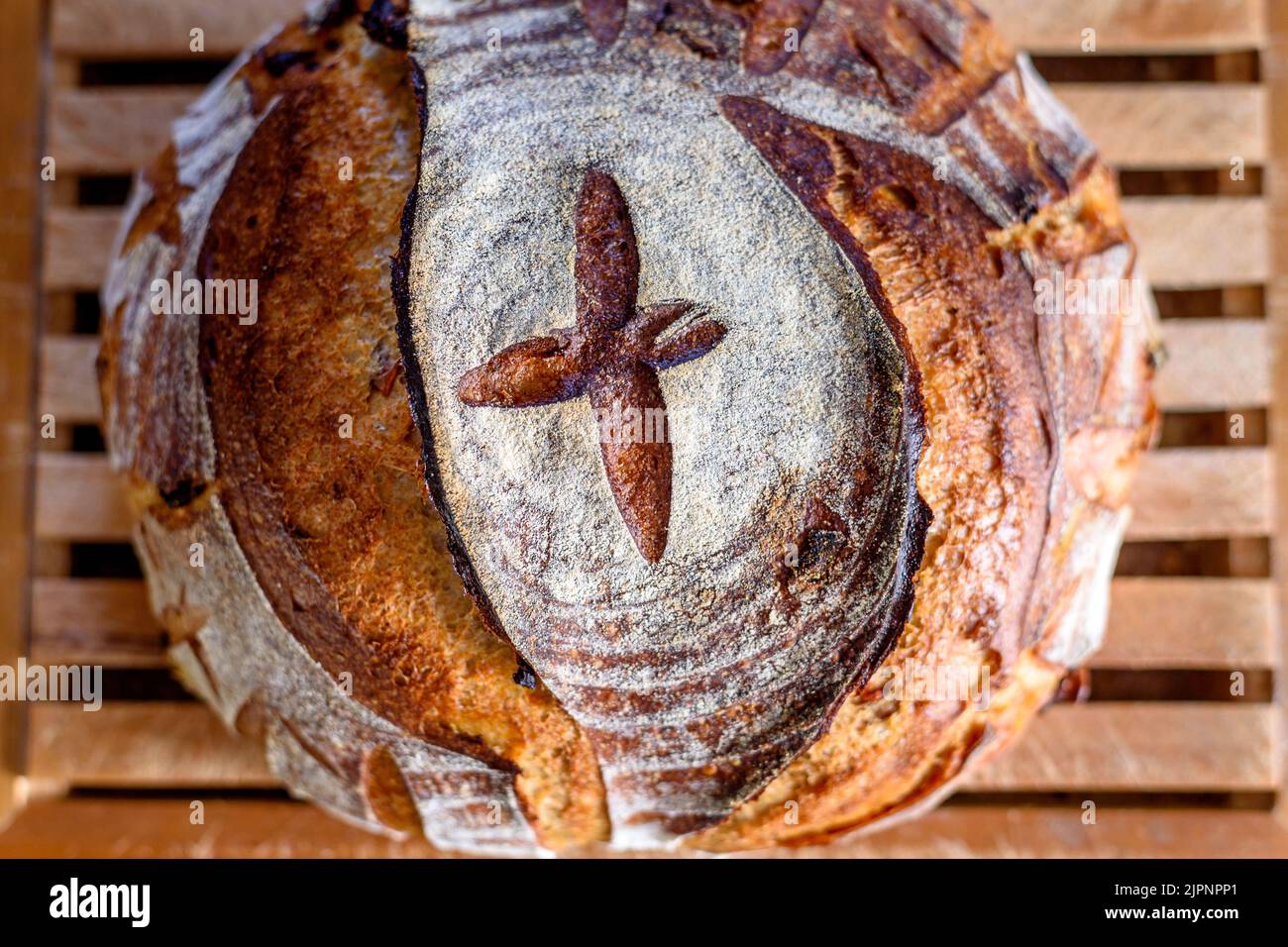 Traditional sourdough bread, closeup view Stock Photo Alamy