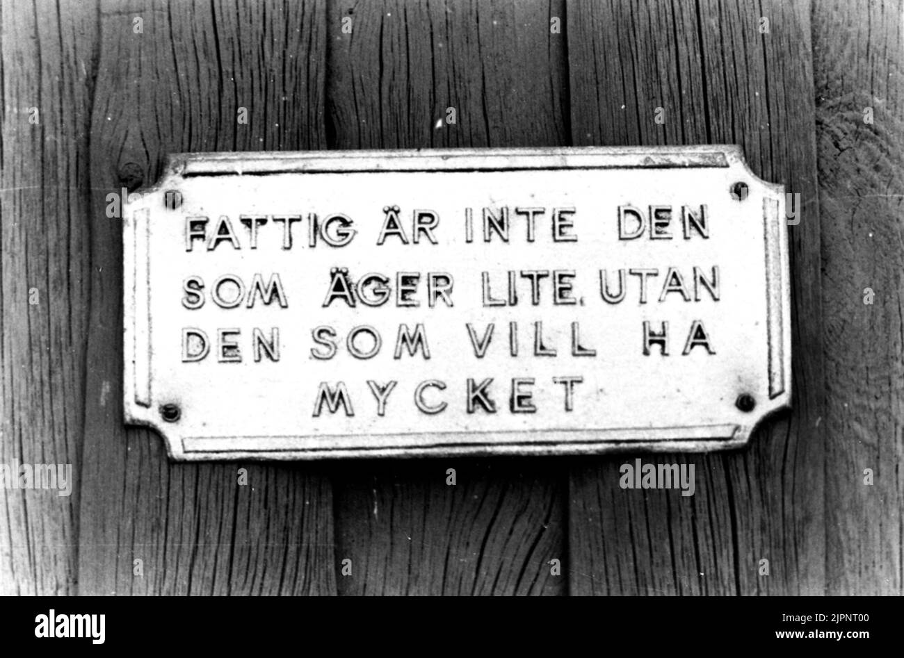 Sign at Krestin Hanna&amp;#39;s cabin. Skylt på Krestin Hannas stuga Stock ...