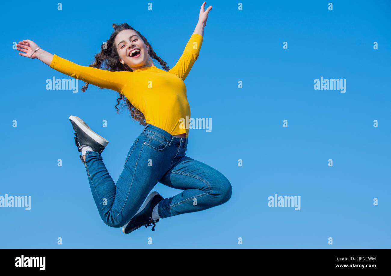 Happy teen girl rejoicing hi-res stock photography and images - Alamy