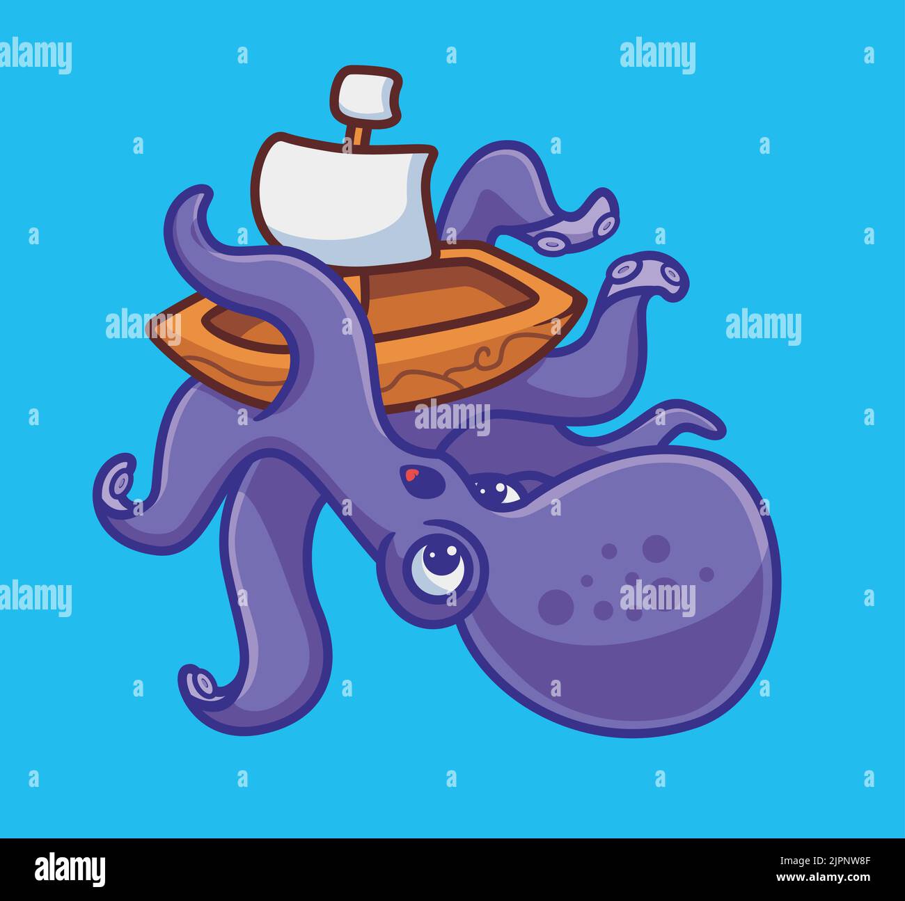 Premium Vector  Cute mascot for octopus shaped flying rocket that