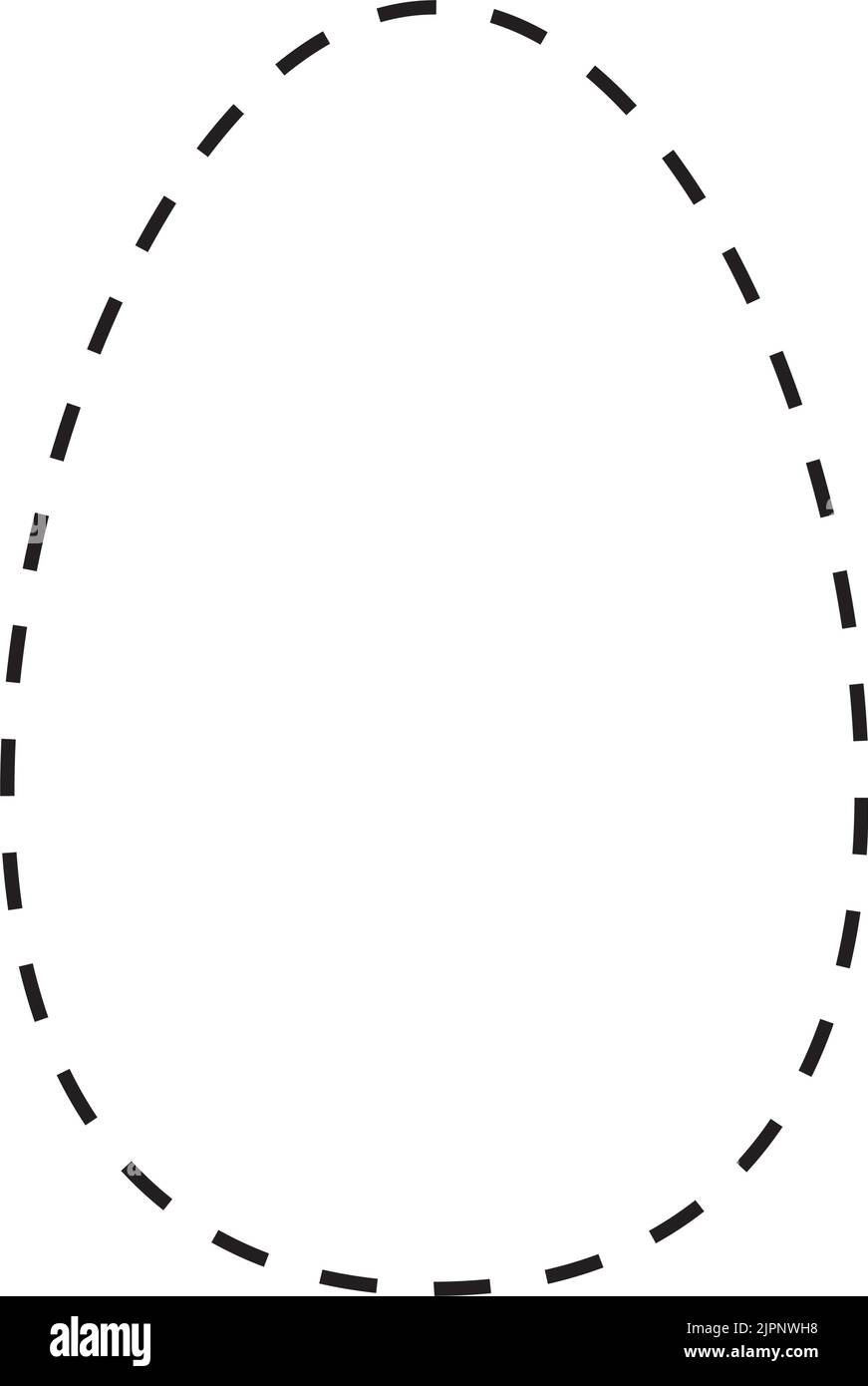 Oval symbol dashed shape vector icon for creative graphic design ui ...