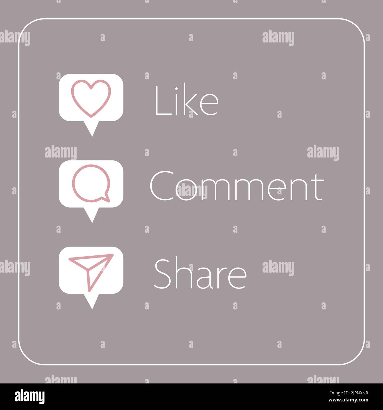Like comment share slide for social network stock photo alamy