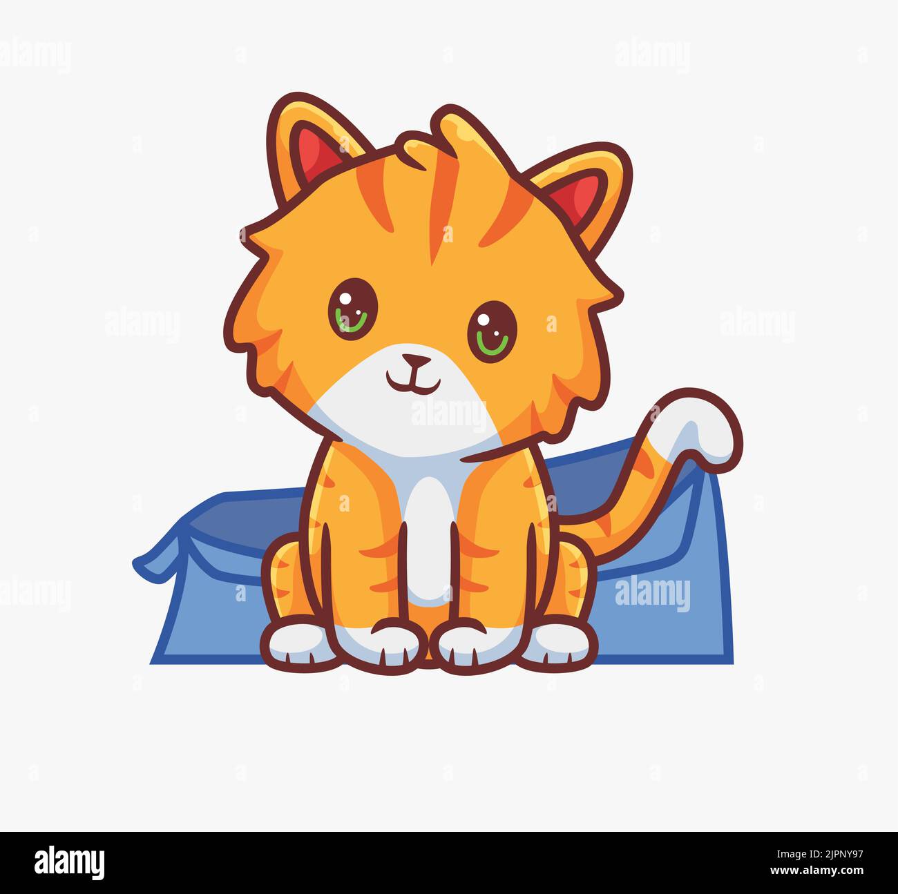 Premium Vector  Cute cartoon illustration kitty, orange cat, cat icon  illustration, sleeping cat