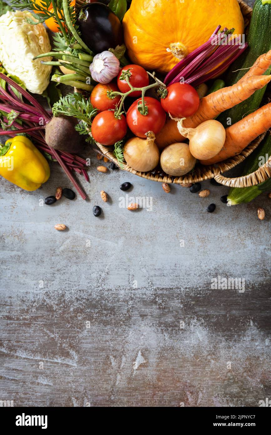 Raw organic vegetables. The concept of vegan or diet food. Vegetables ...