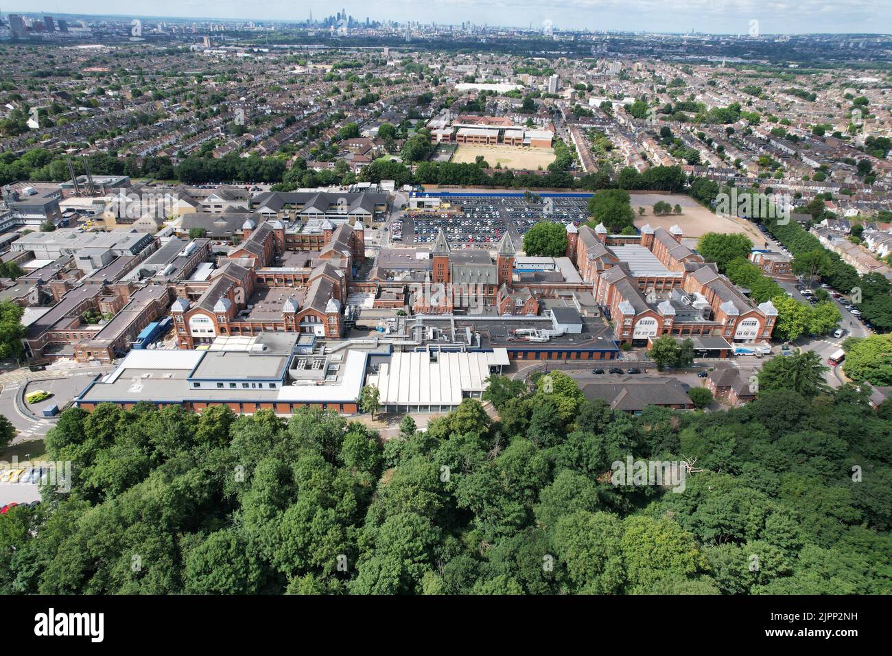 Whipps cross hospital Waltham Forest drone aerial view Stock Photo