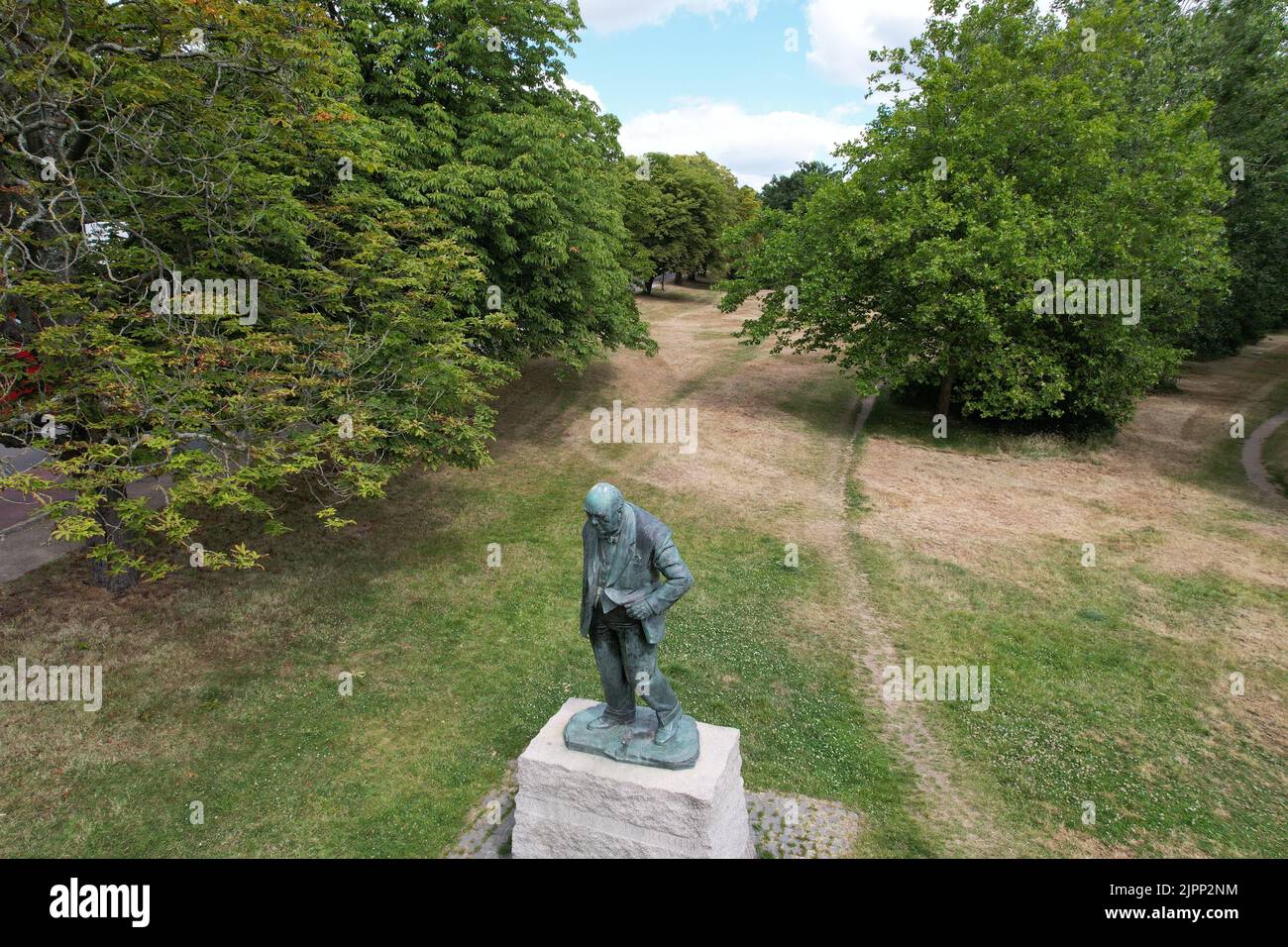Winston Churchill Statue Woodford England Stock Photo