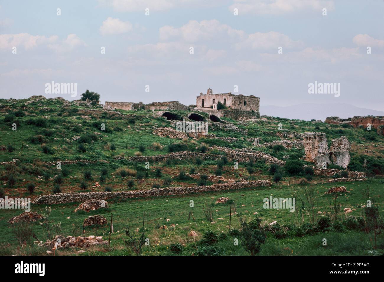 Exterior of Roman, three-aisled vaulted cisterns (1st-2nd CE) in Aptera ...